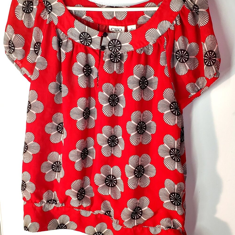 Red floral Cato blouse size M